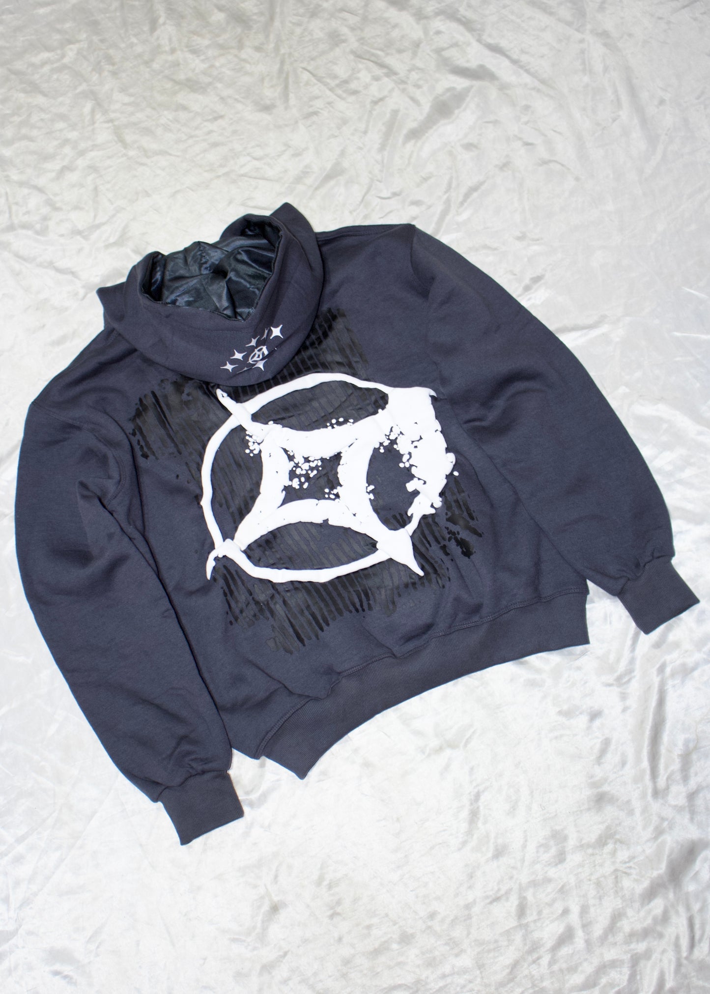 Intervention Collection: Dark Gray Puff Print Hoodie