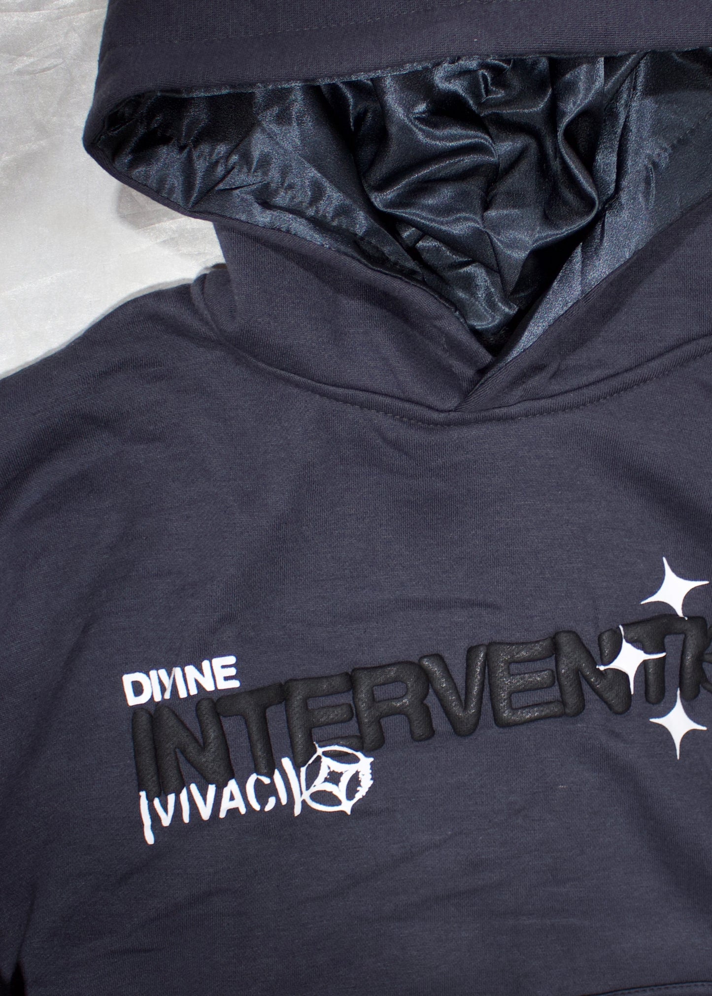 Intervention Collection: Dark Gray Puff Print Hoodie