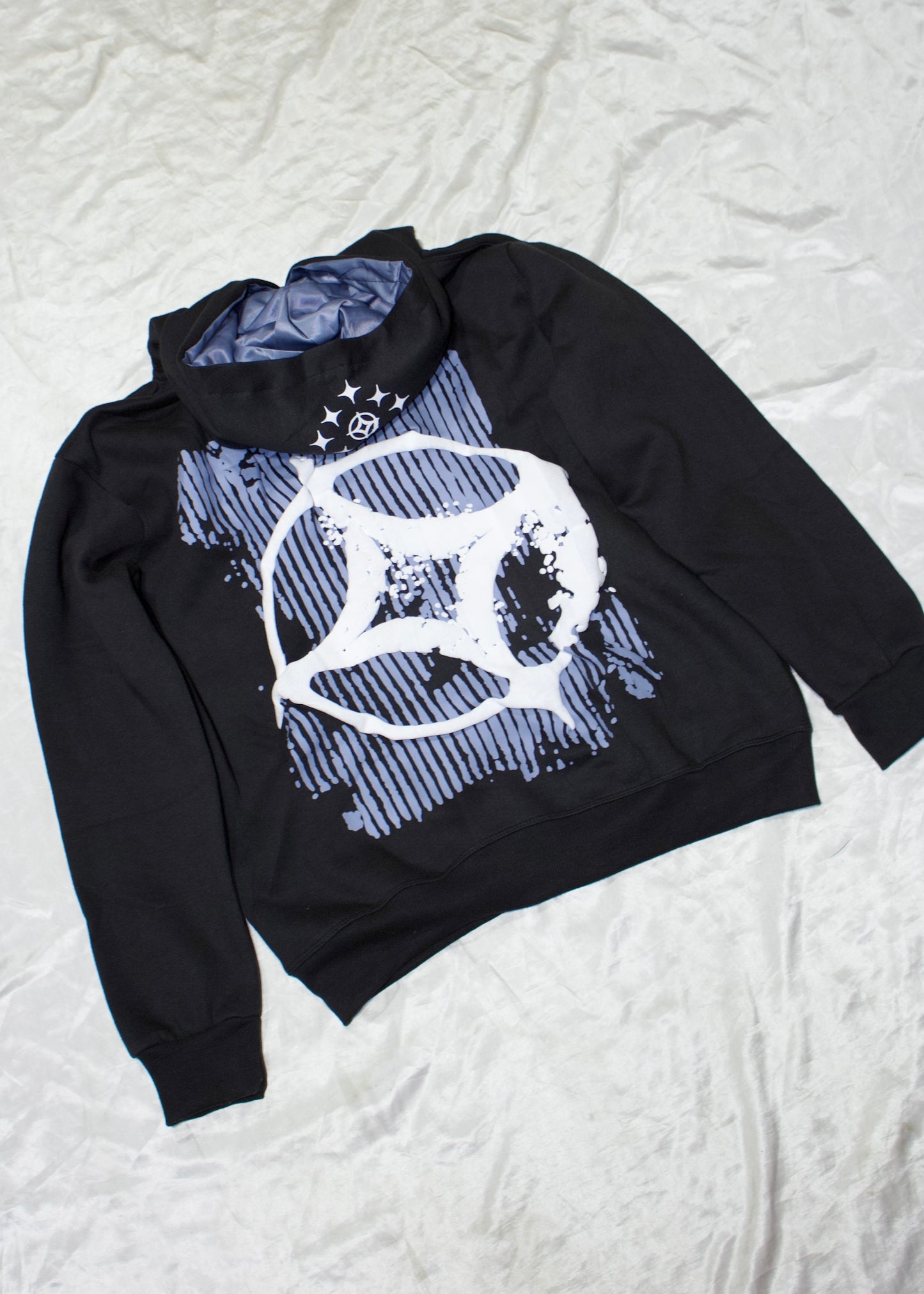 Intervention Collection: Midnight Gray Puff Print Hoodie