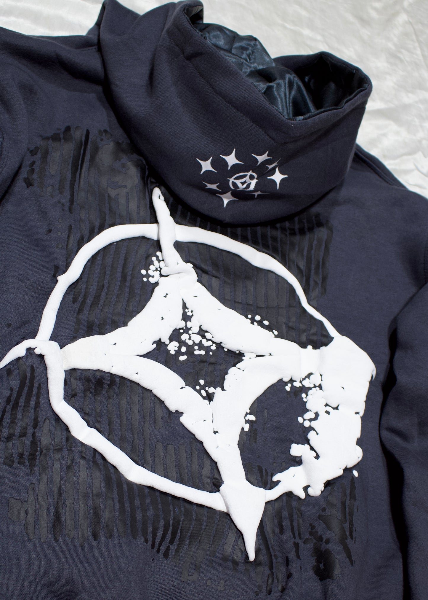Intervention Collection: Dark Gray Puff Print Hoodie