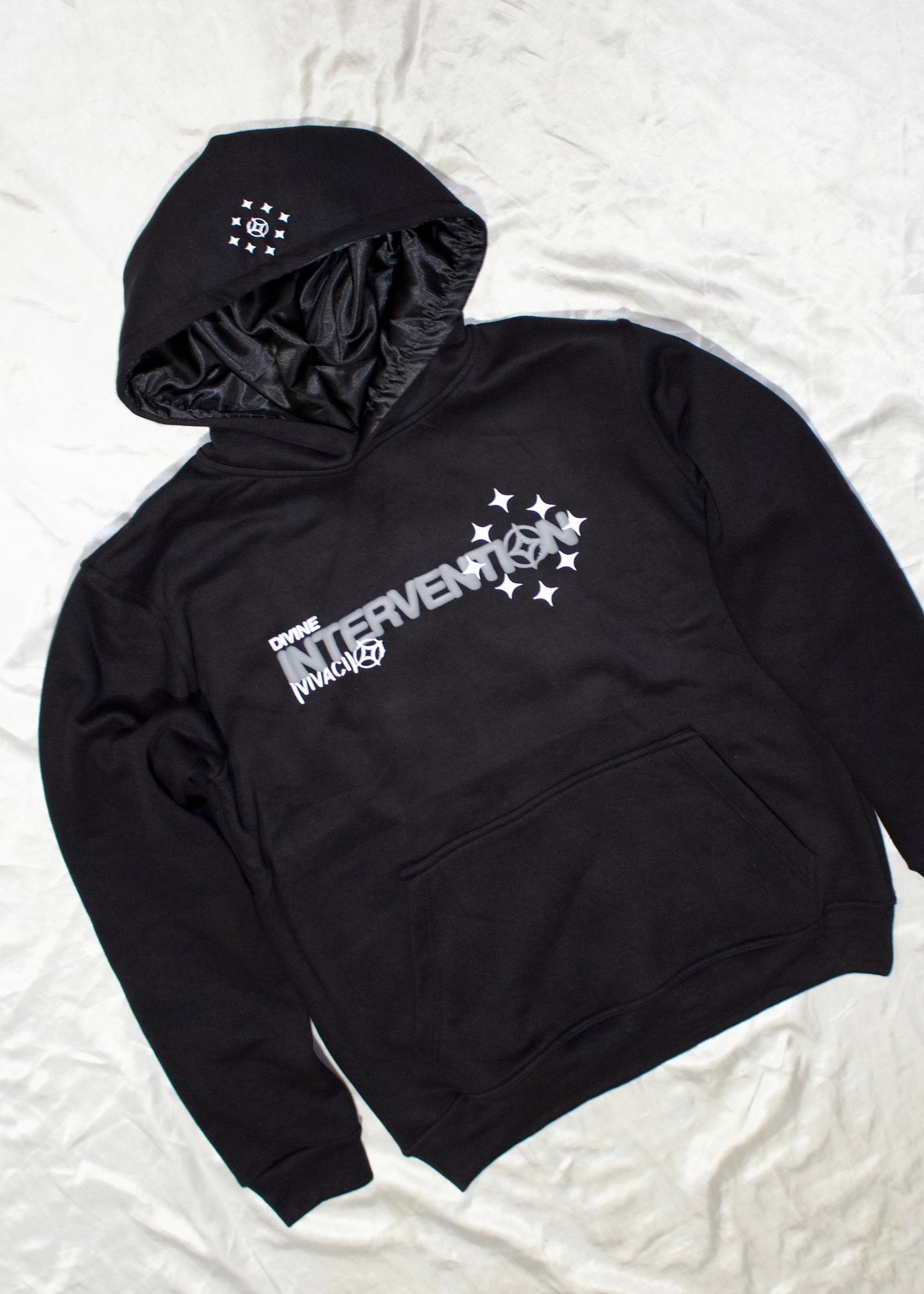 Intervention Collection: Black Puff Print Hoodie