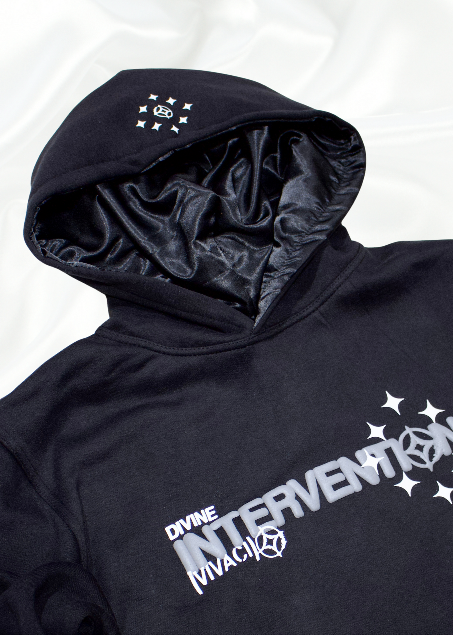 Intervention Collection: Black Puff Print Hoodie