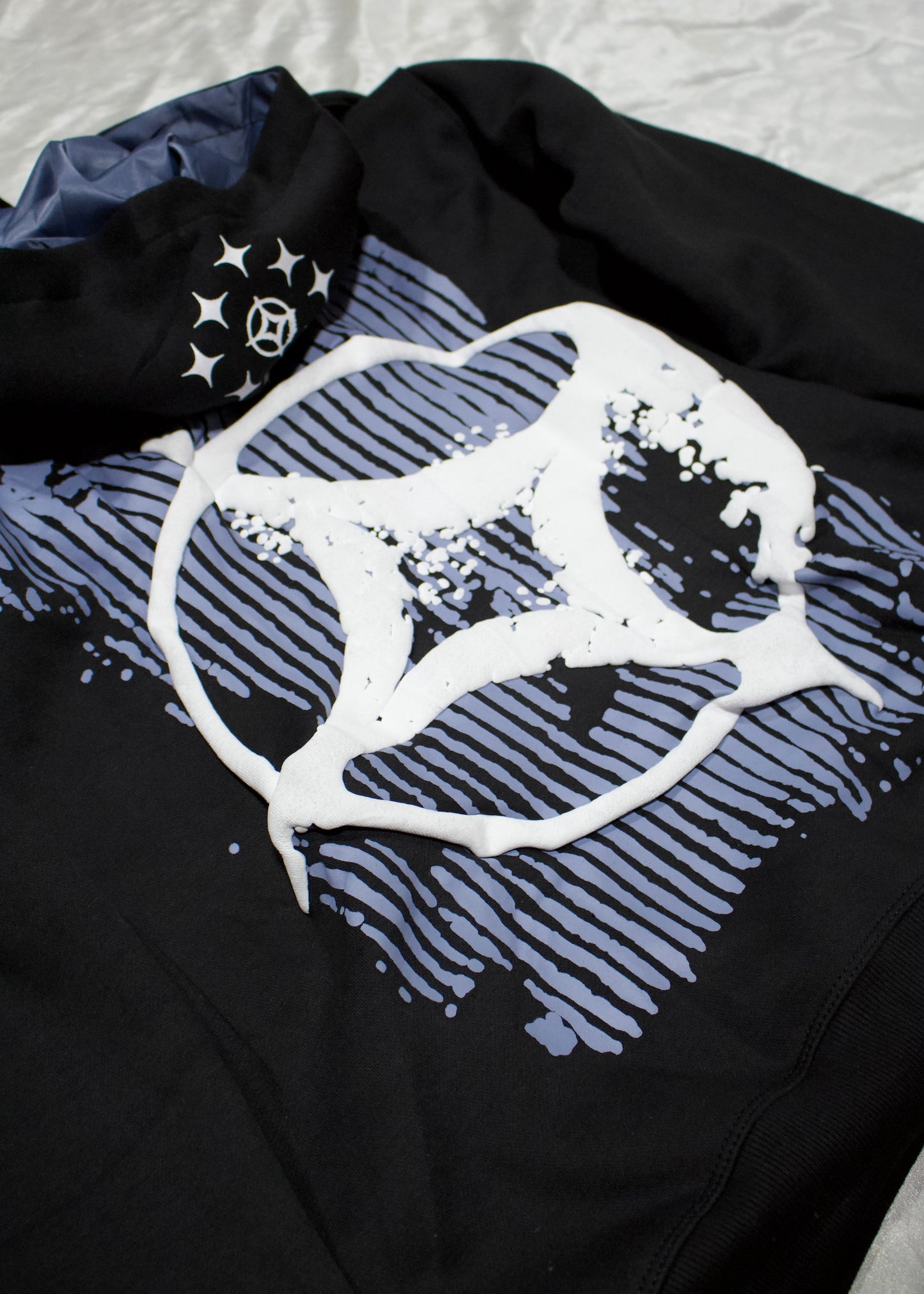 Intervention Collection: Midnight Gray Puff Print Hoodie