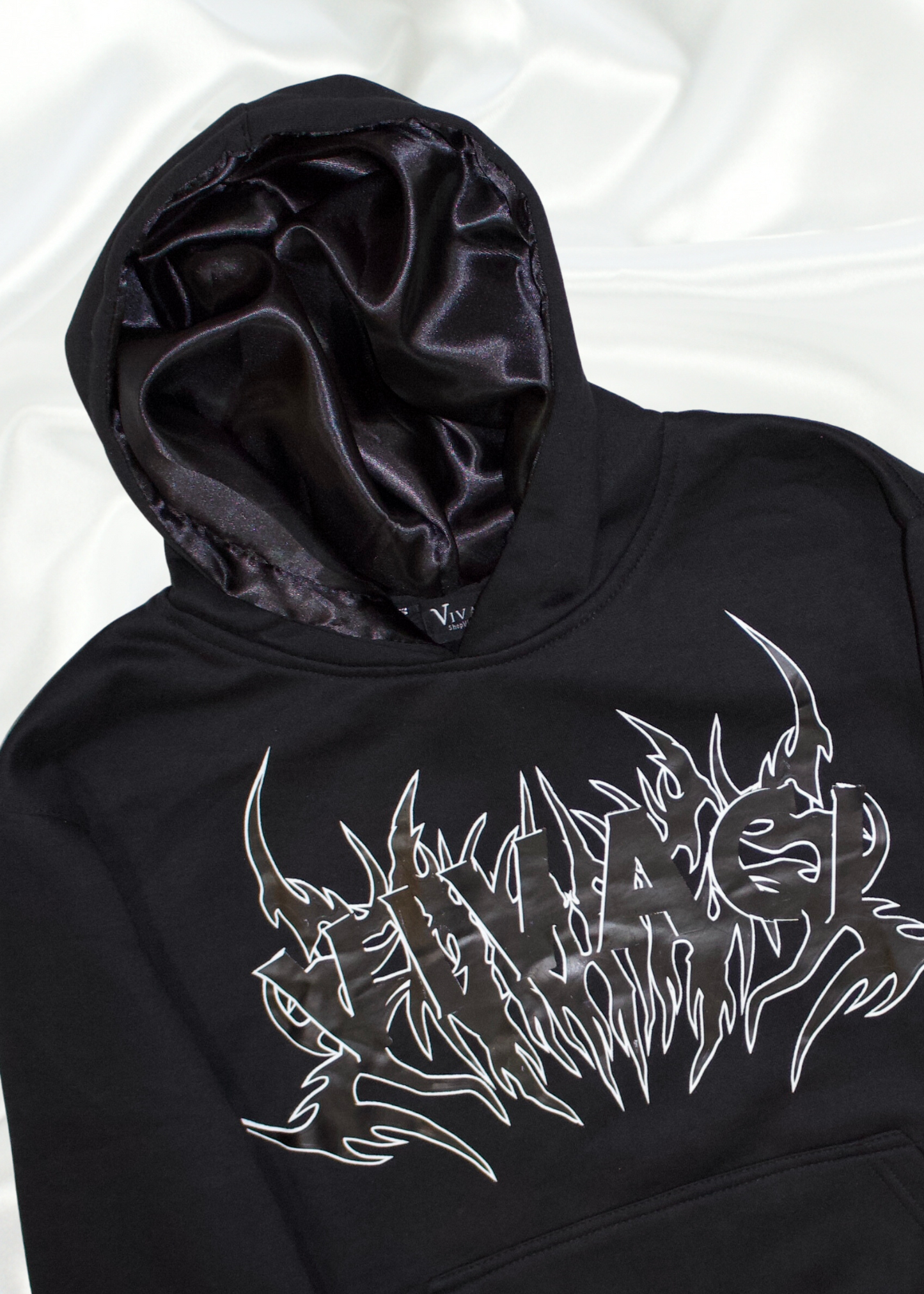 All Black Printed Hoodie V2
