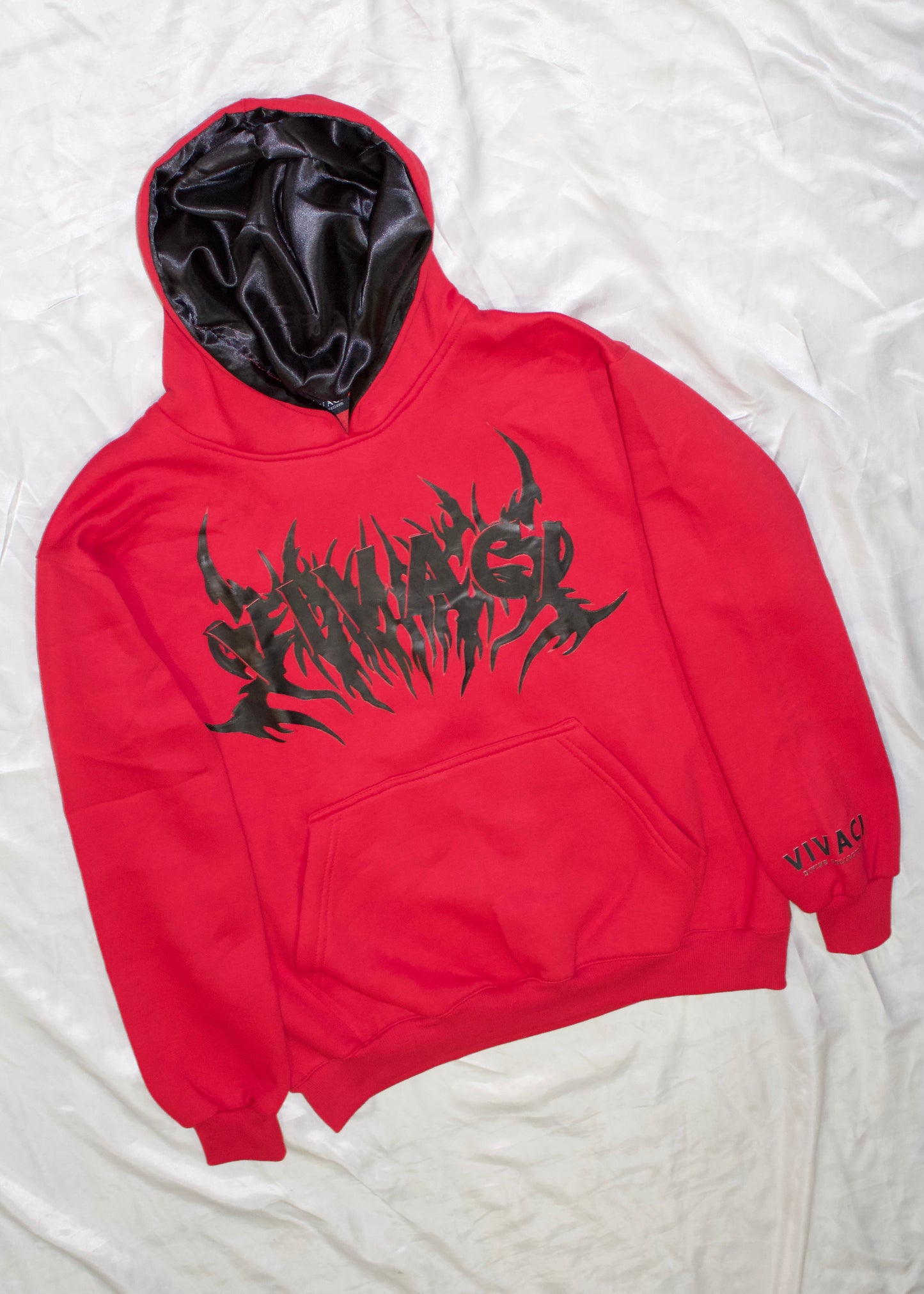 Red Hoodie with Black Hood