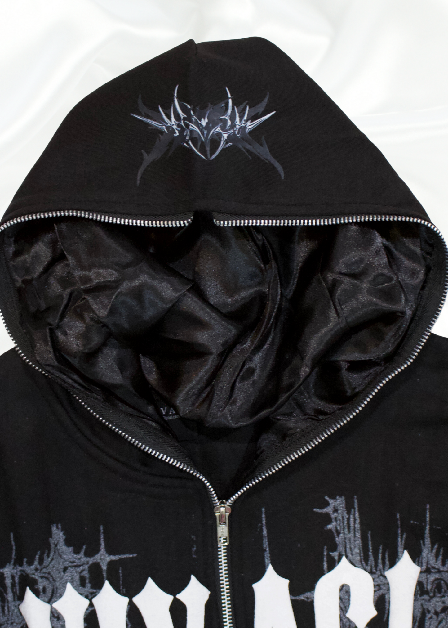 Ethereal Collection: Black Full Zip-Up Hoodie