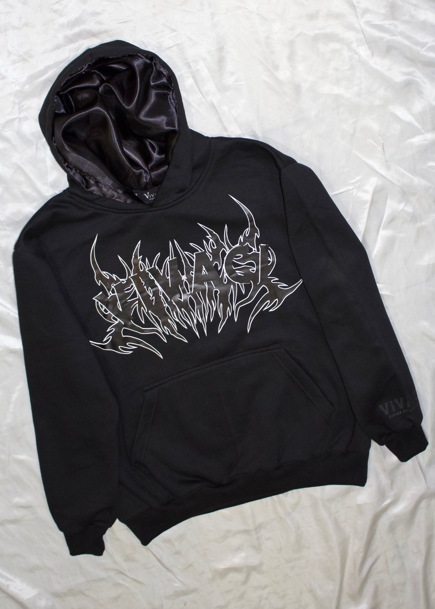 All Black Printed Hoodie V2