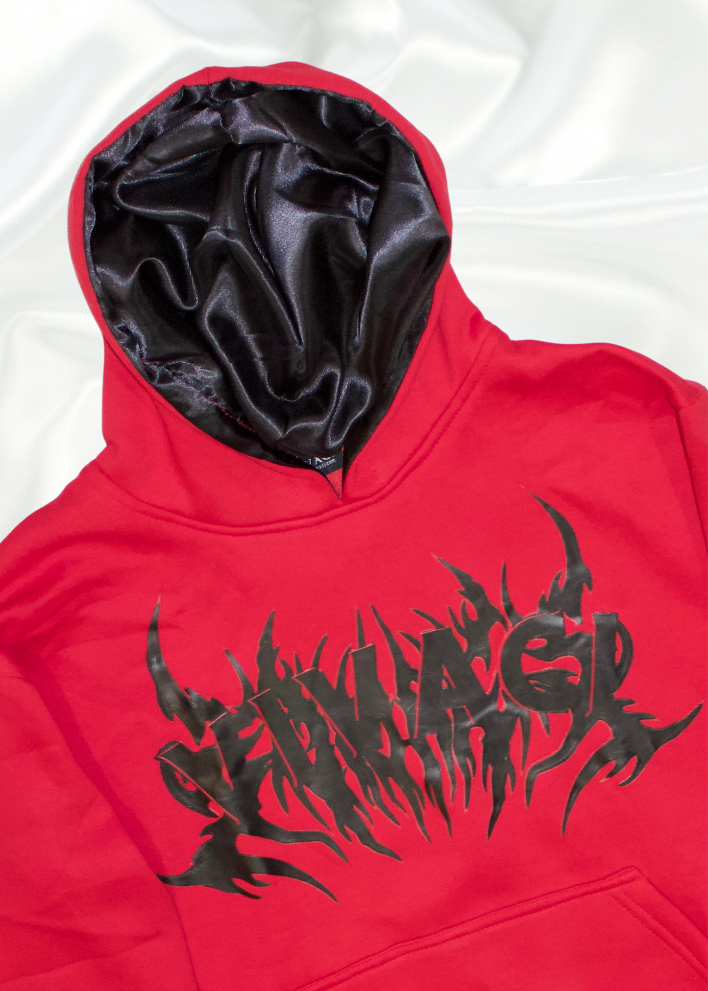 Red Hoodie with Black Hood