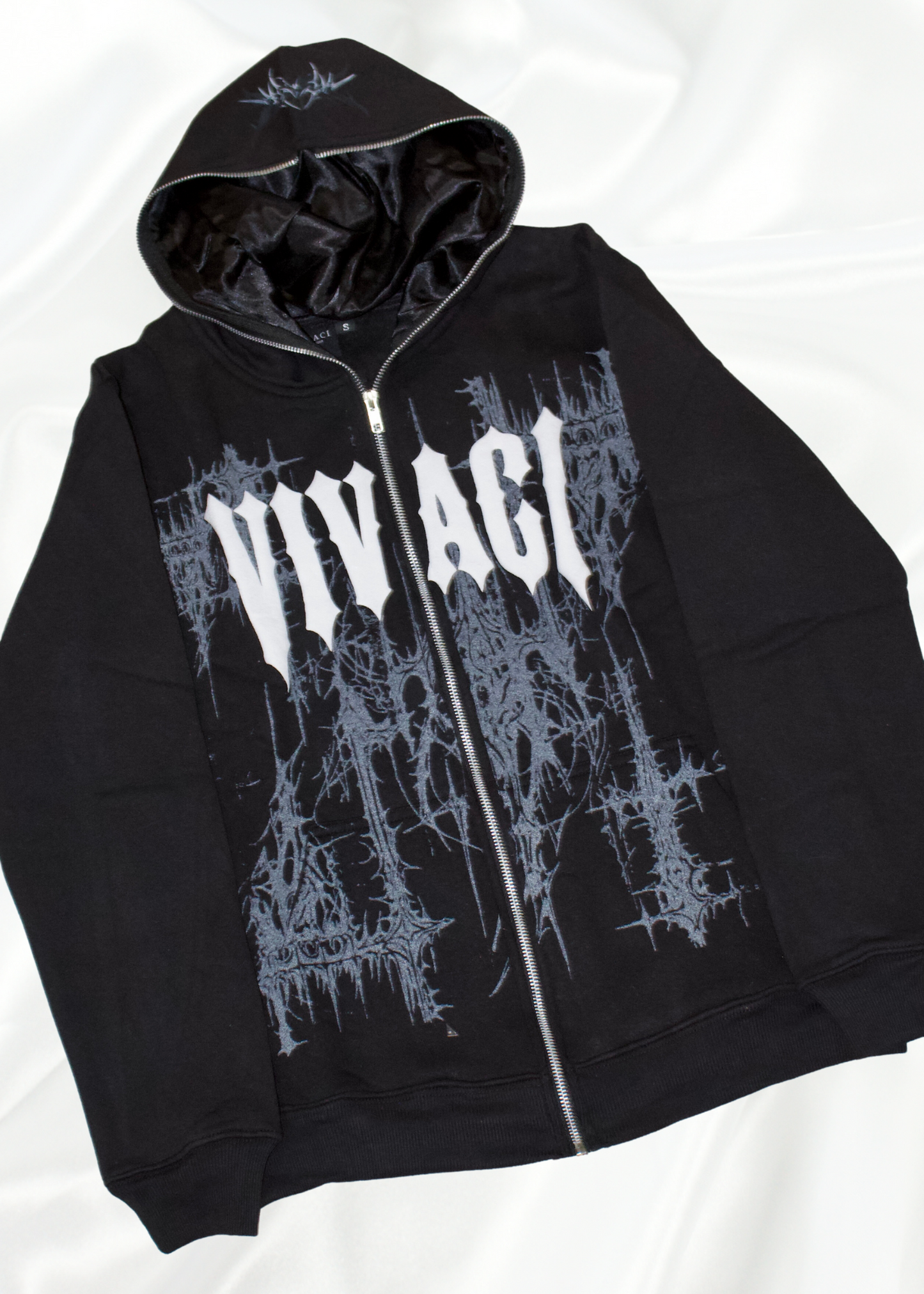 Ethereal Collection: Black Full Zip-Up Hoodie