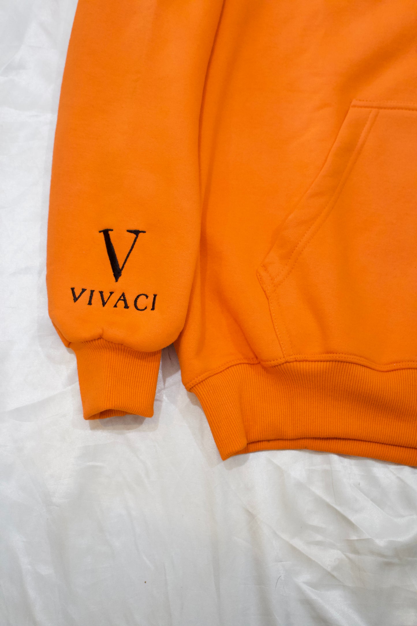 Orange/Black Split Color Zip Up Hoodie