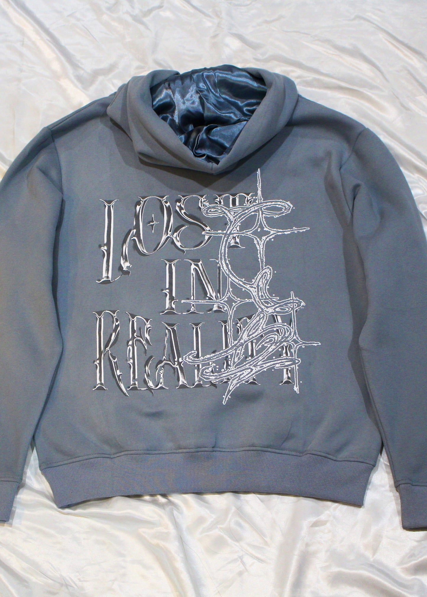 Euphoric Collection: Stone Blue Embroidered Hoodie