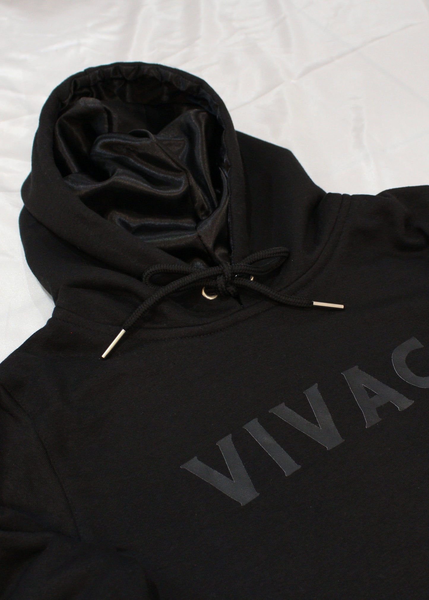 All Black Printed Logo Hoodie
