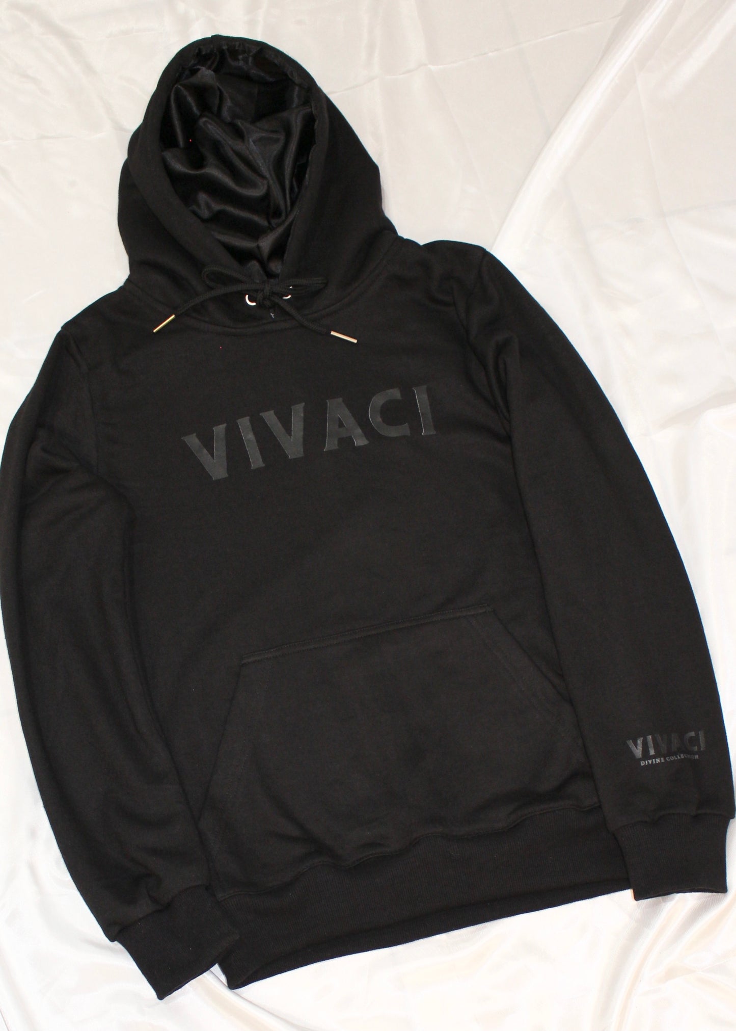 All Black Printed Logo Hoodie