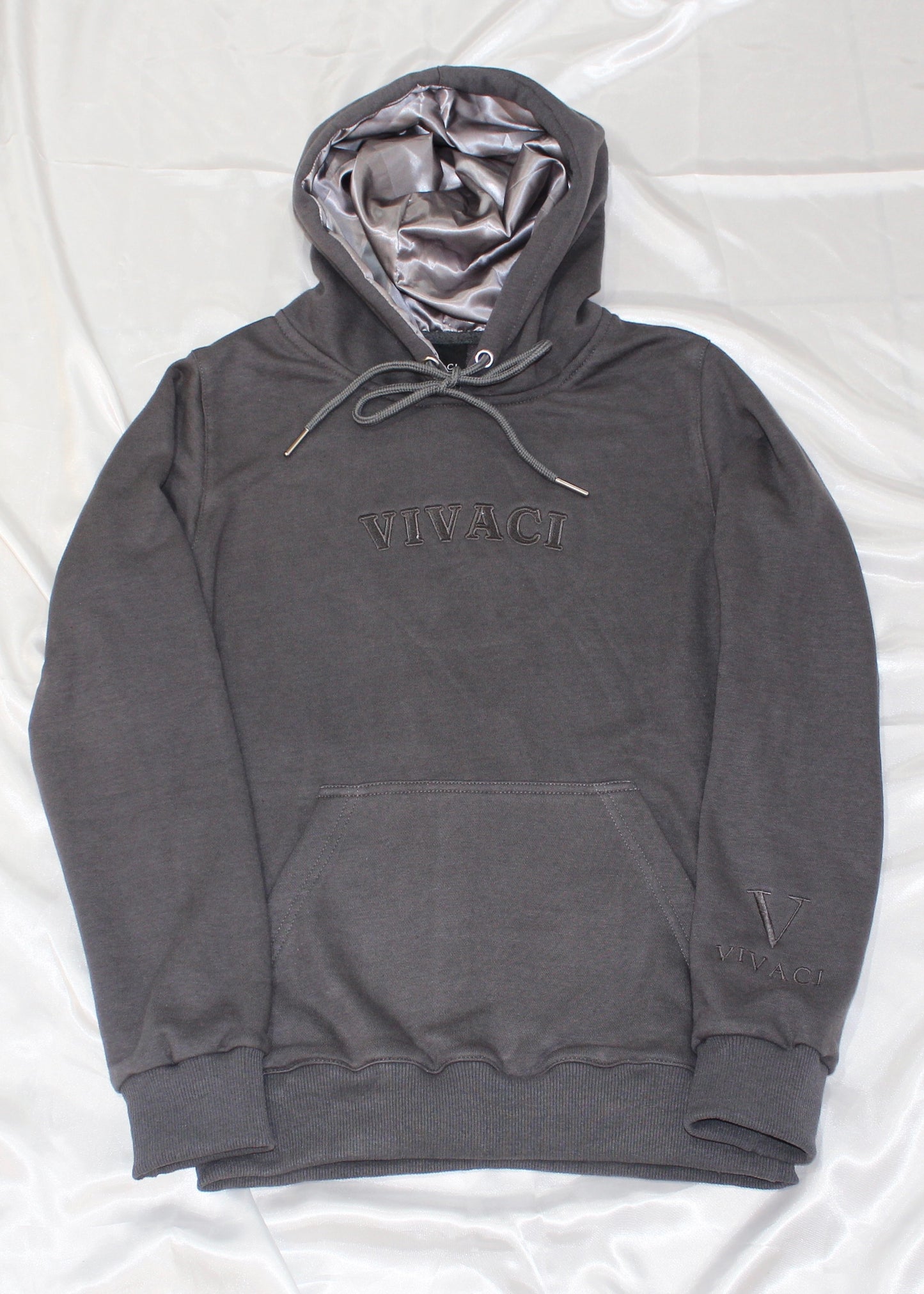 Gray Full Embroidered Hoodie