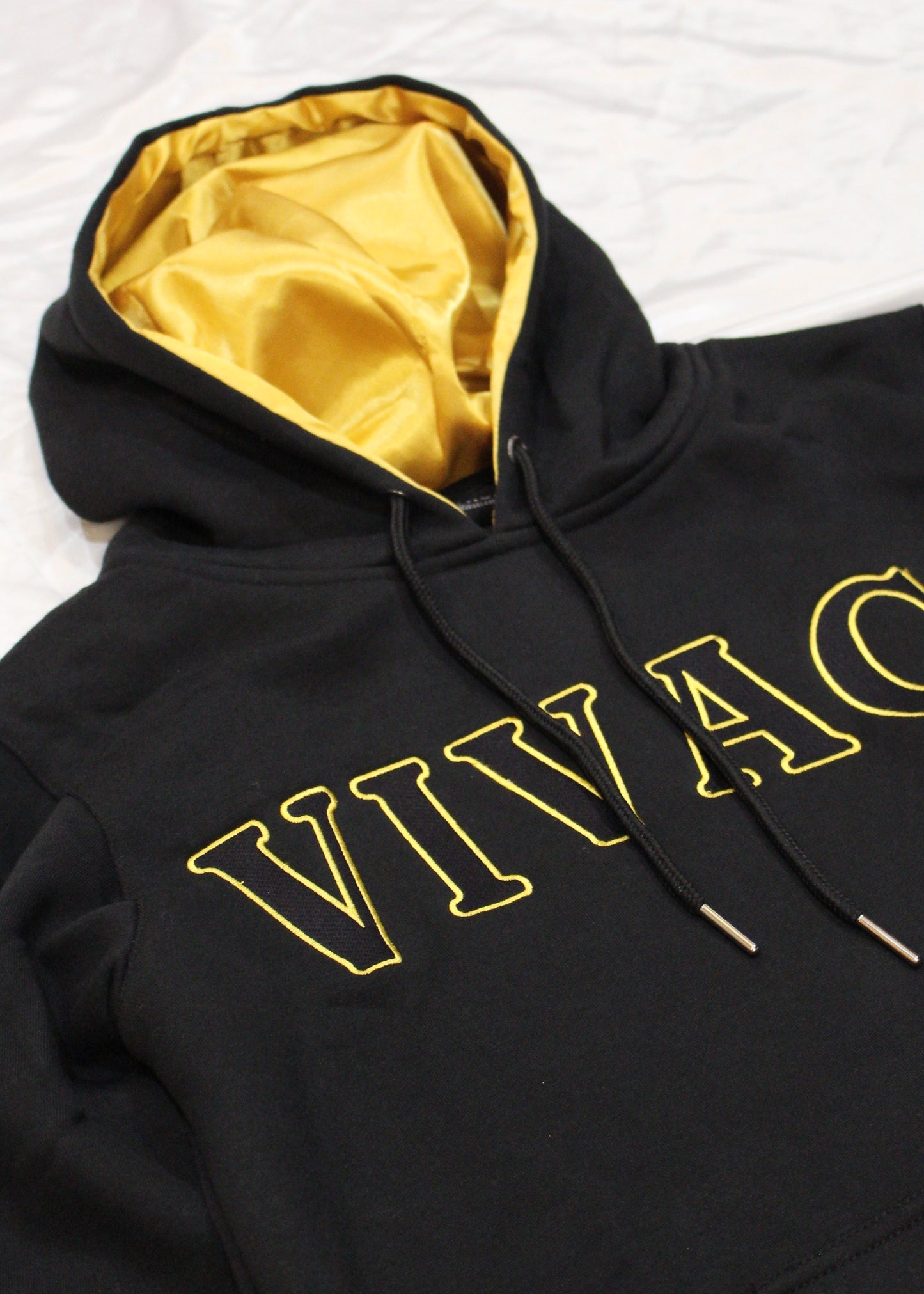 Black Hoodie with Gold Hood