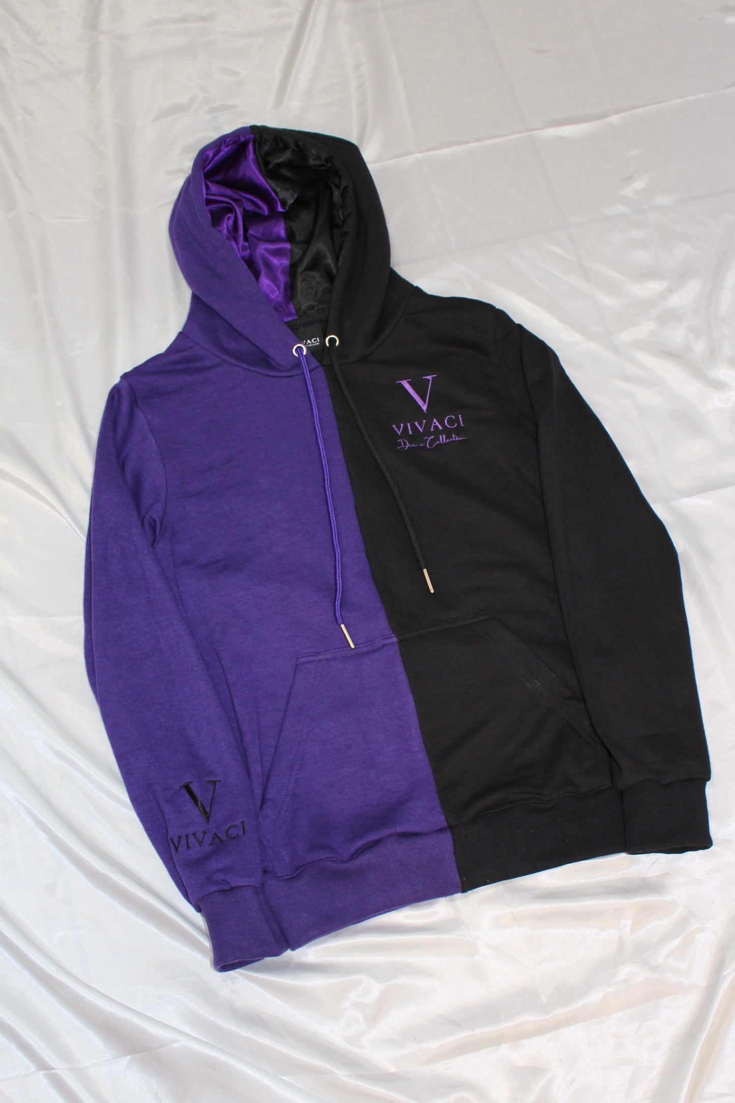 Purple/Black Split Color Hoodie