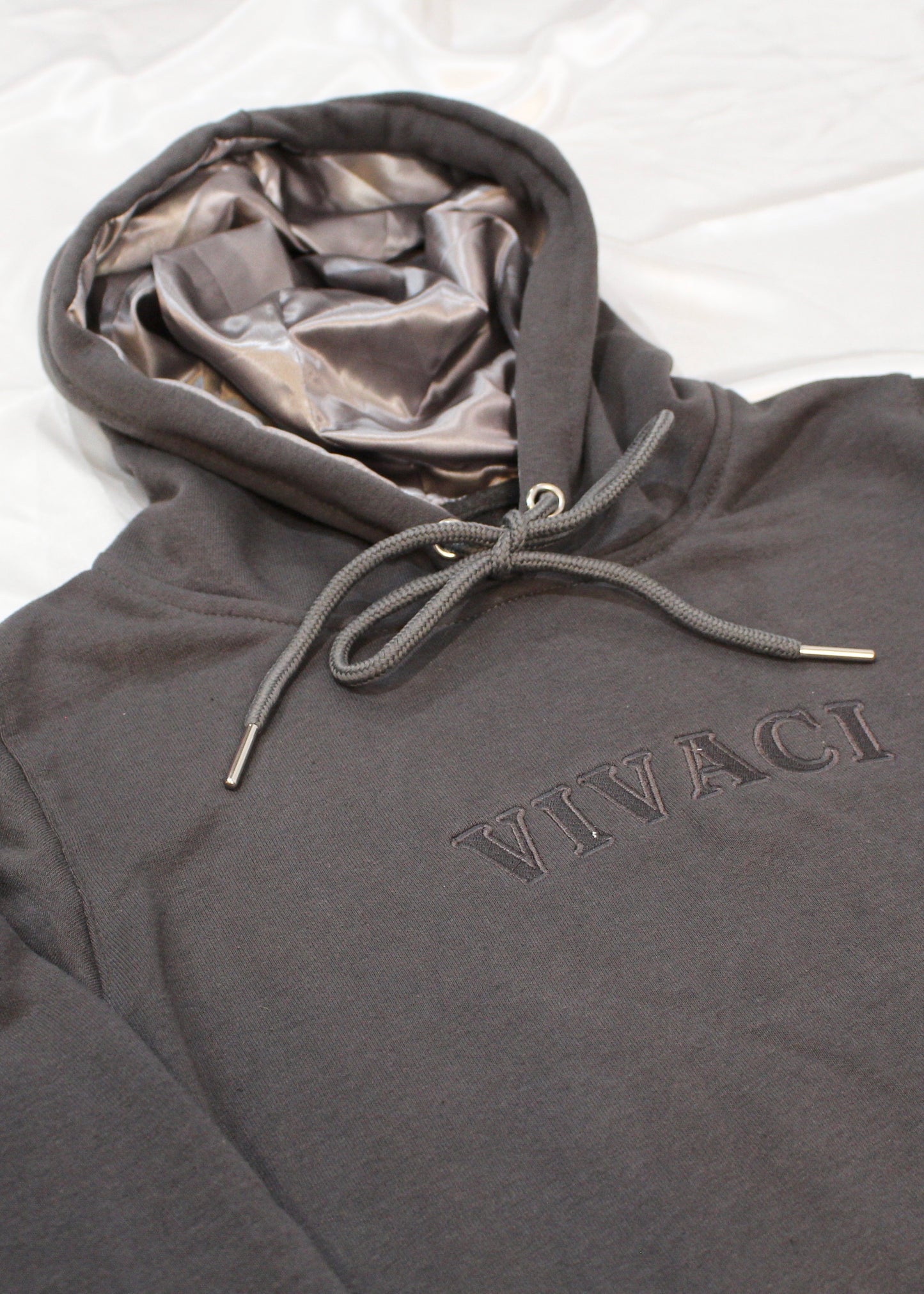 Gray Full Embroidered Hoodie