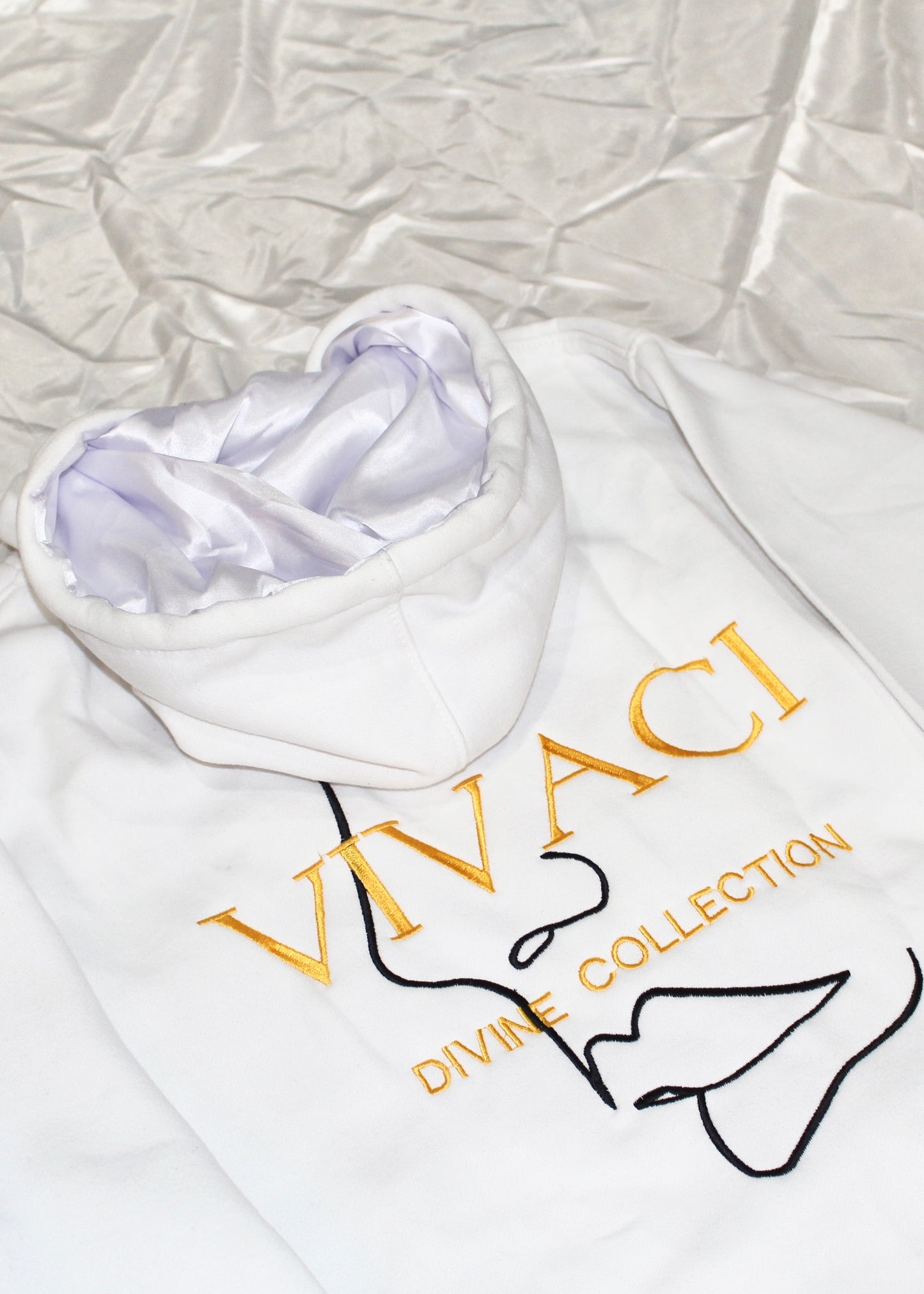 Divine Collection: White Zip Up Hoodie