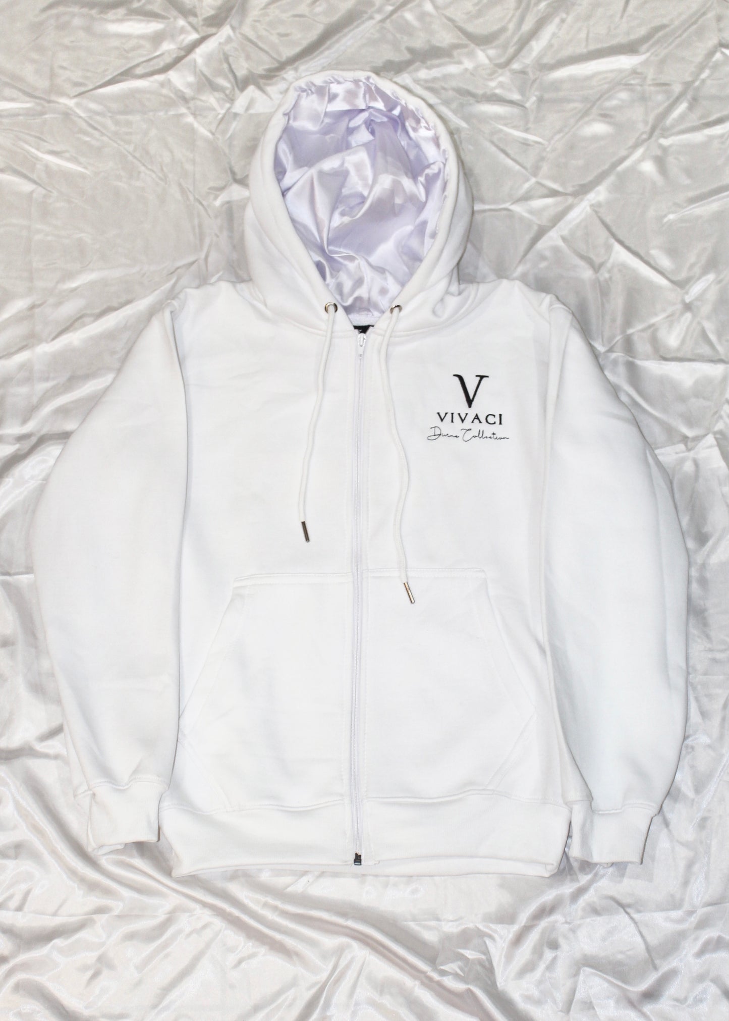 Divine Collection: White Zip Up Hoodie