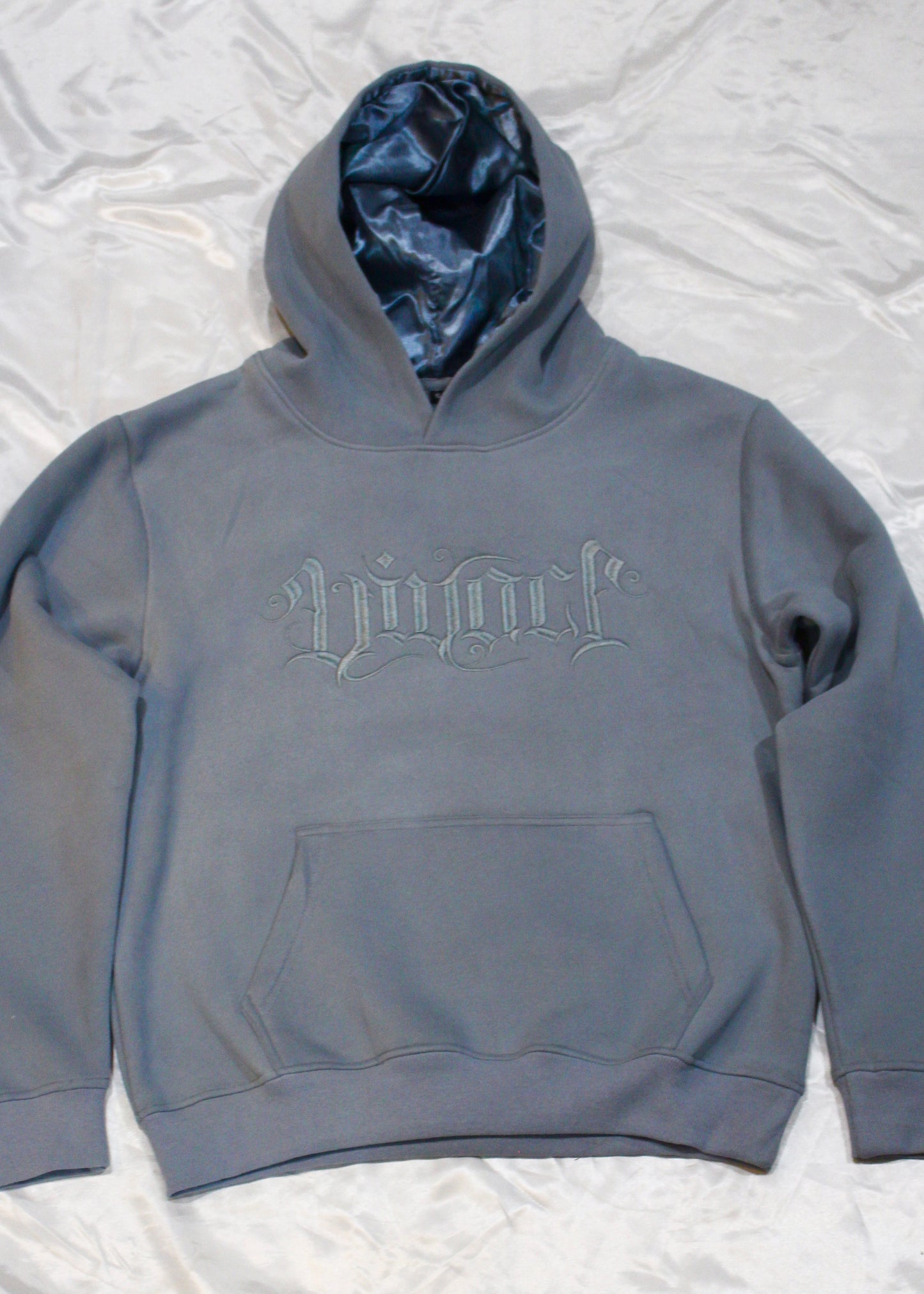 Euphoric Collection: Stone Blue Embroidered Hoodie