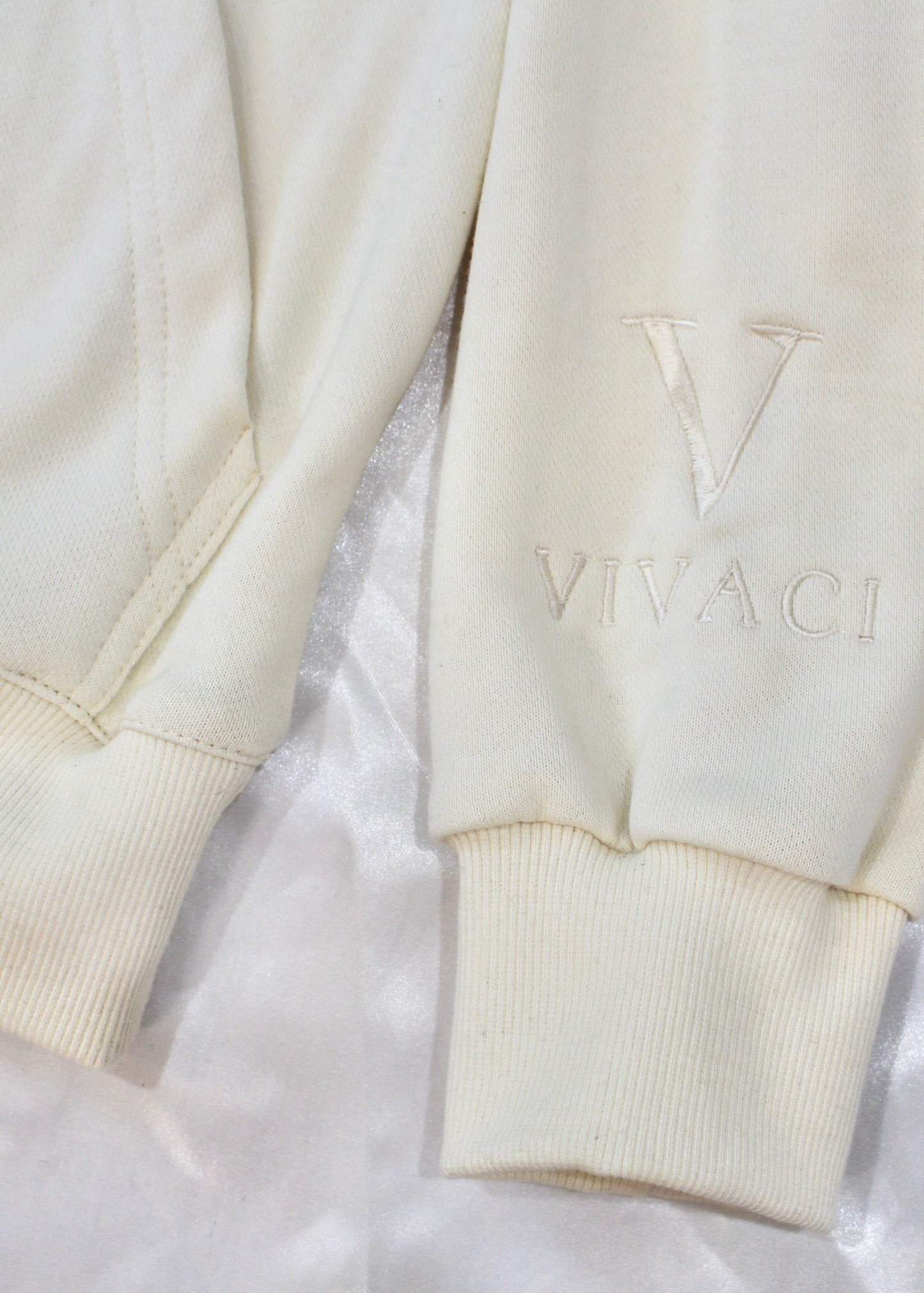 Cream Embroidered Hoodie