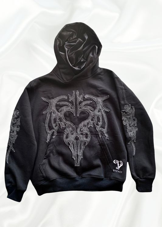 Archangel Collection: Black Distressed Hoodie