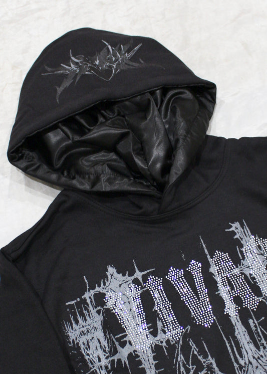 Ethereal Collection: Black Rhinestone Hoodie