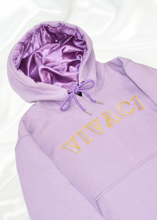 Divine Collection: Purple Embroidered Logo Hoodie