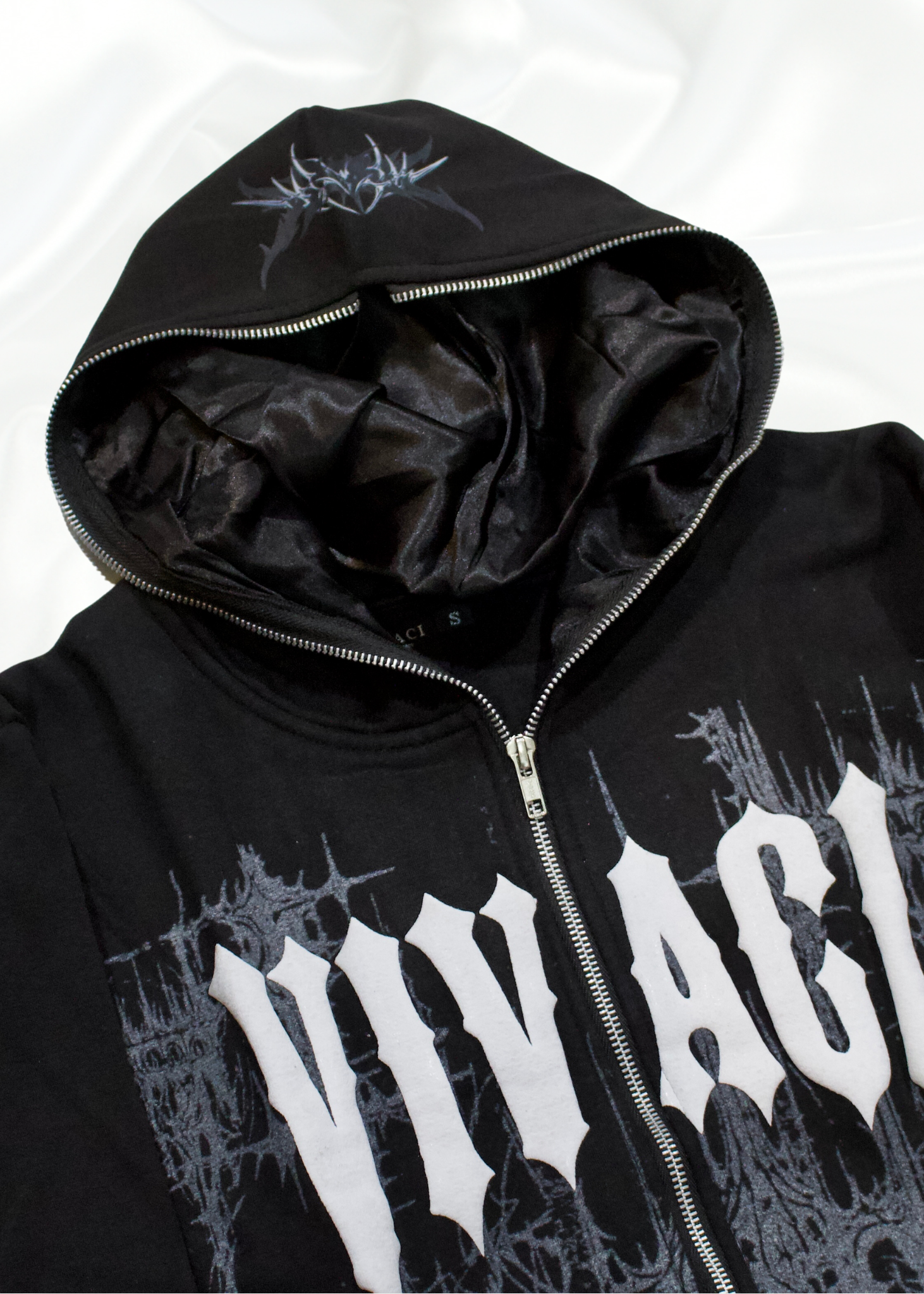 Ethereal Collection: Black Full Zip-Up Hoodie – VIVACI Ethereal Collection: Black Full Zip-Up Hoodie – VIVACI