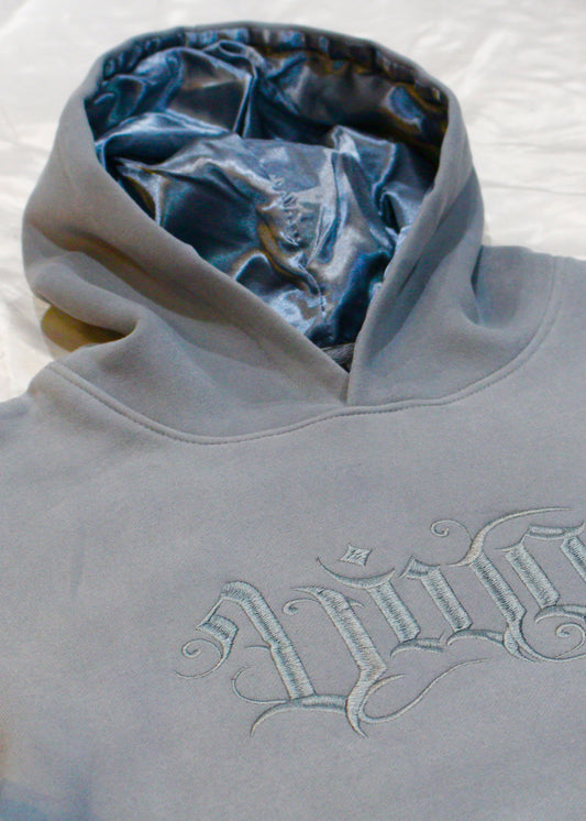 Euphoric Collection: Stone Blue Embroidered Hoodie