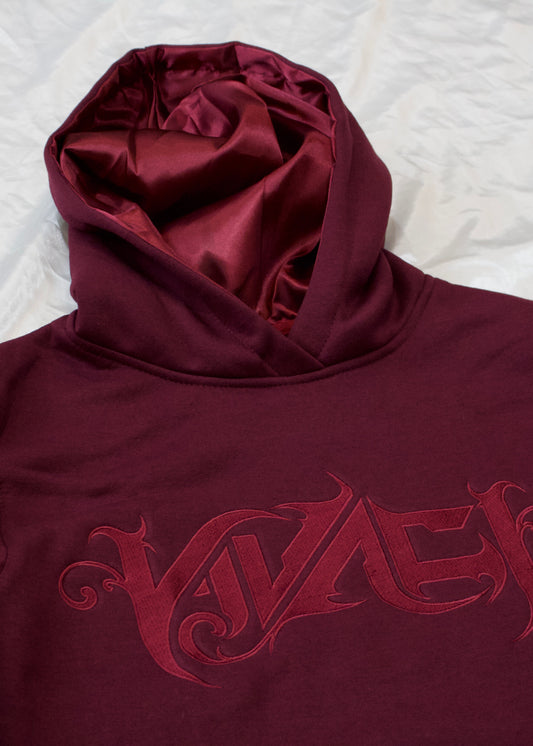 Allure Collection: Maroon Embroidered Hoodie