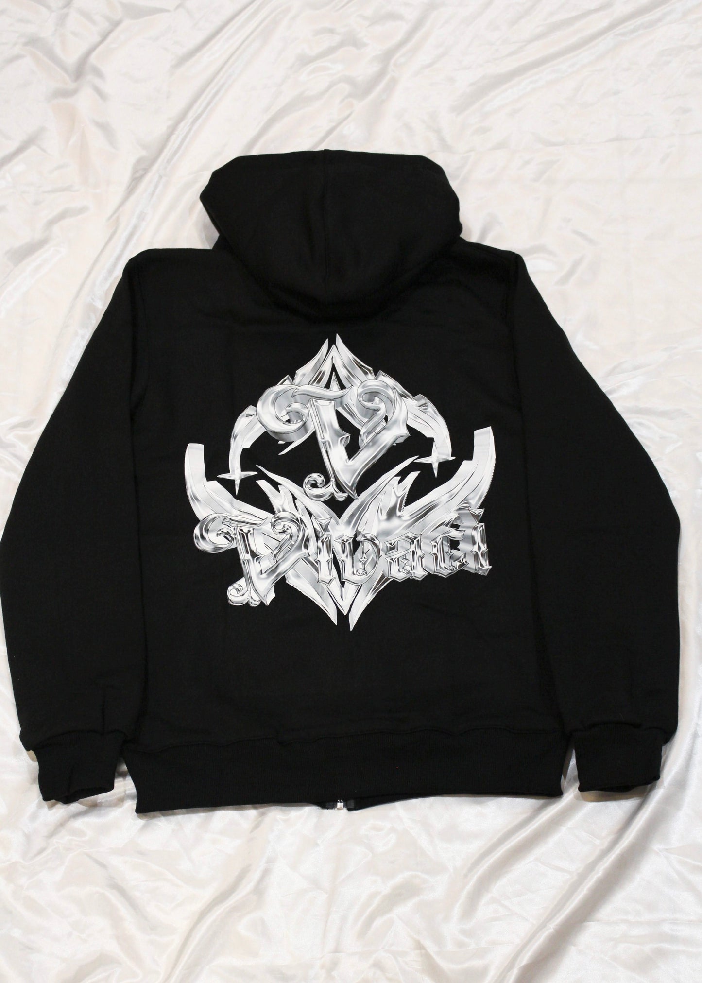 [Limited Edition] Allure Collection V2: Black Hood Rhinestone Zip Up Hoodie