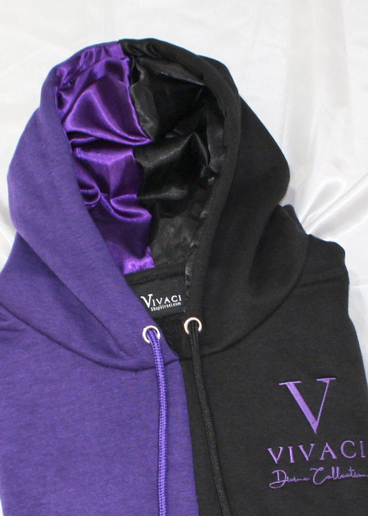 Purple/Black Split Color Hoodie