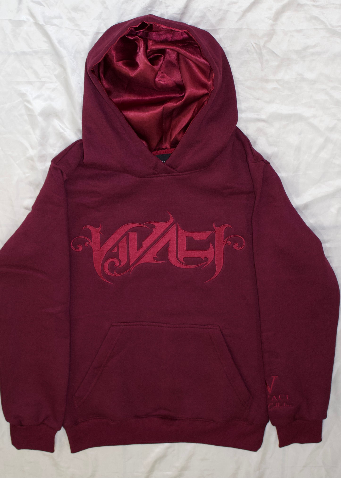 Allure Collection: Maroon Embroidered Hoodie