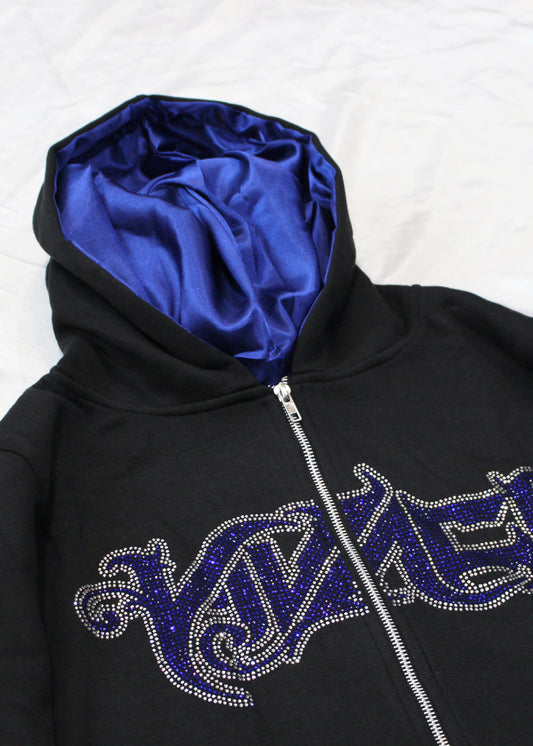 [Limited Edition] Allure Collection V2: Blue Rhinestone Zip Up Hoodie
