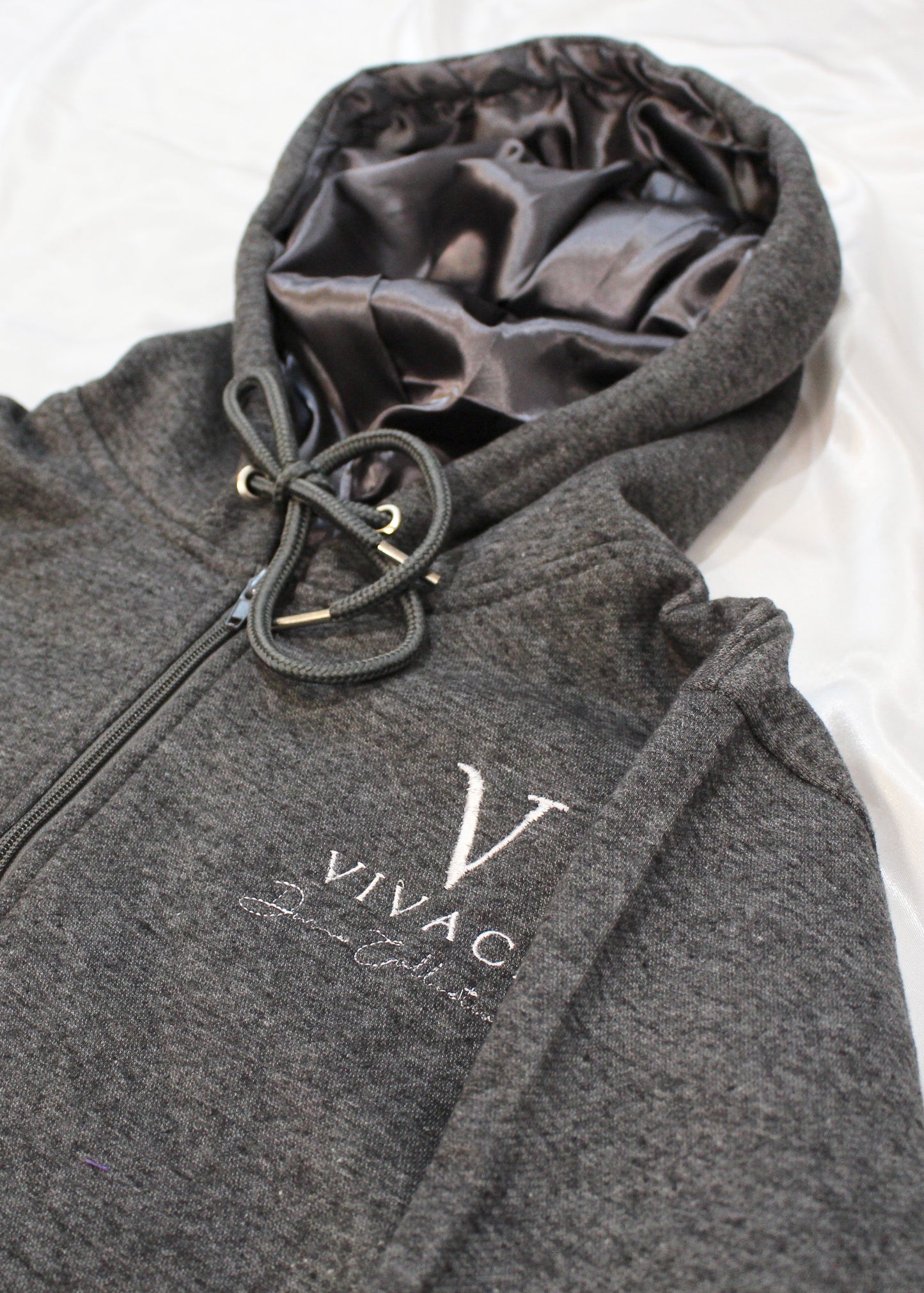 Divine Collection: Dark Gray Zip Up Hoodie